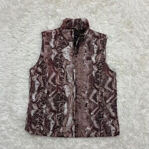 Jason Maxwell Chic brown snake print vest Size M